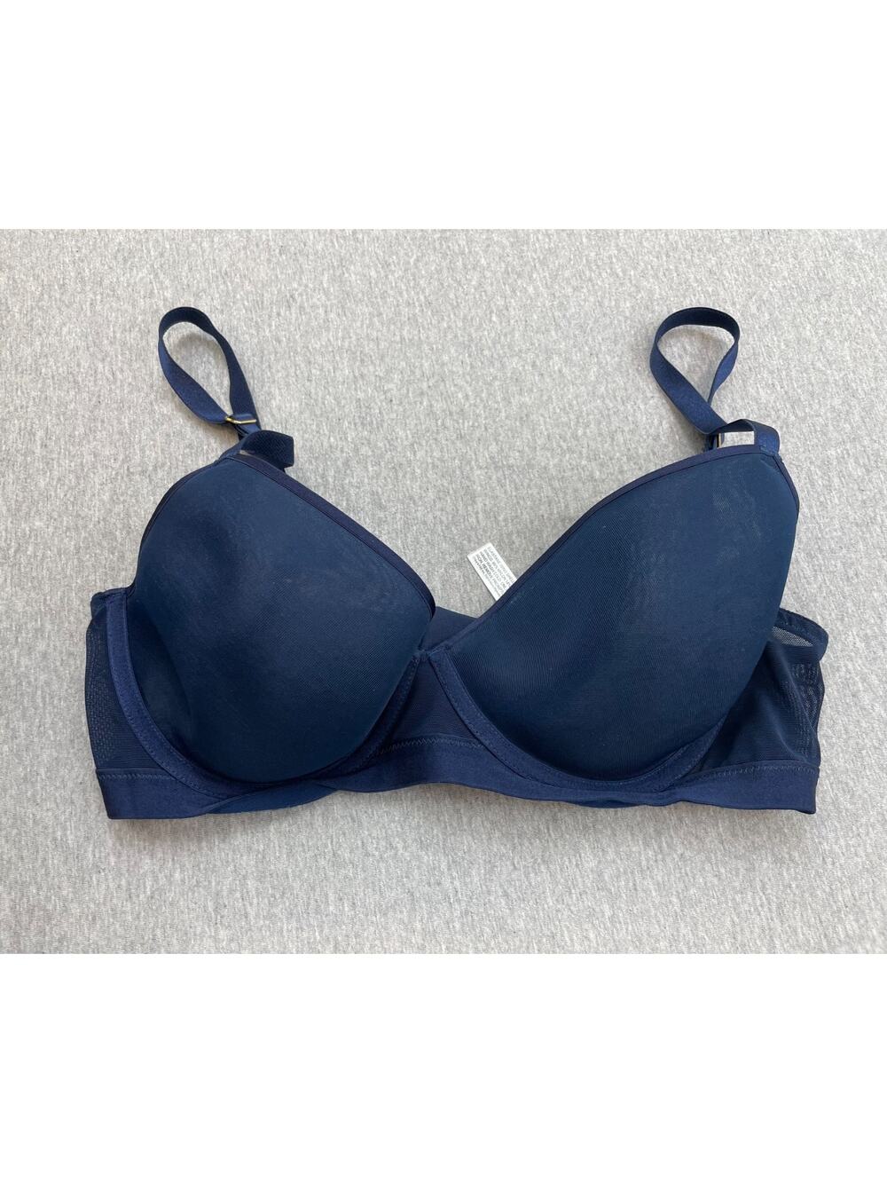Soma Bra Womens Blue 34D Light Lift Smooth Demi Adjustable Strap Underwire